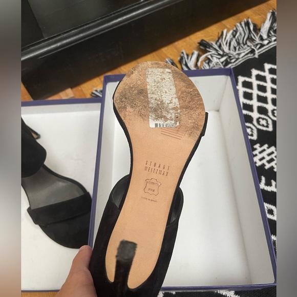 Stuart Weitzman Black Stilletto Slide Sandals - Picture 14 of 16